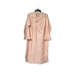 Character cuddleskin gown pajamas pink satin vintage M 8/10 Victorian